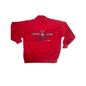Vintage 90s I.O.U world class collection red mock neck pull over sweatshirt
